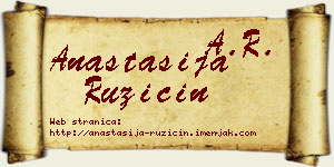 Anastasija Ružičin vizit kartica